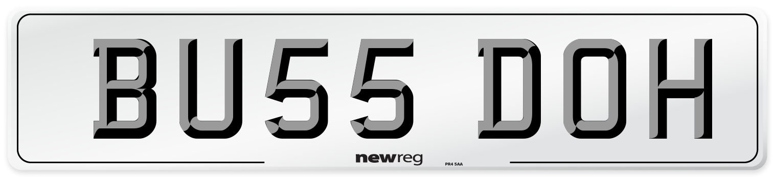 BU55 DOH Number Plate from New Reg
